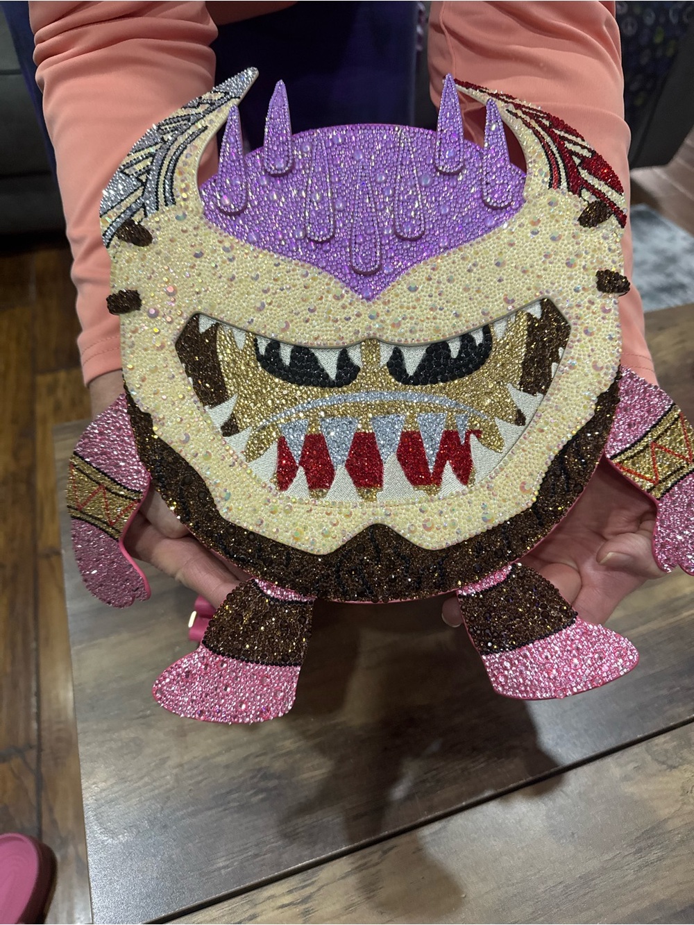 Loungefly Glitter Monster Crossbody Bag - Pink, Purple, Brown, Cream, Red, Black